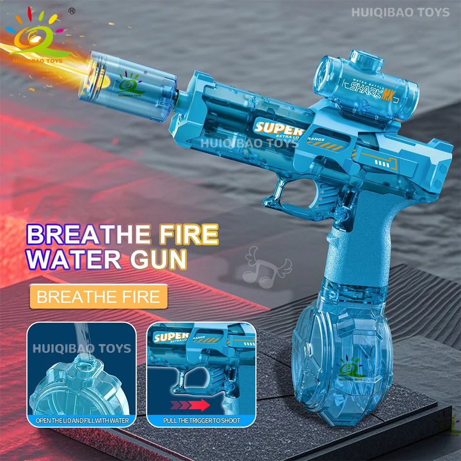 ⚡ AquaBlaze™ Electric Water Blaster – Automatic Pulse Water Gun with LED Flame Effects 🔥💦