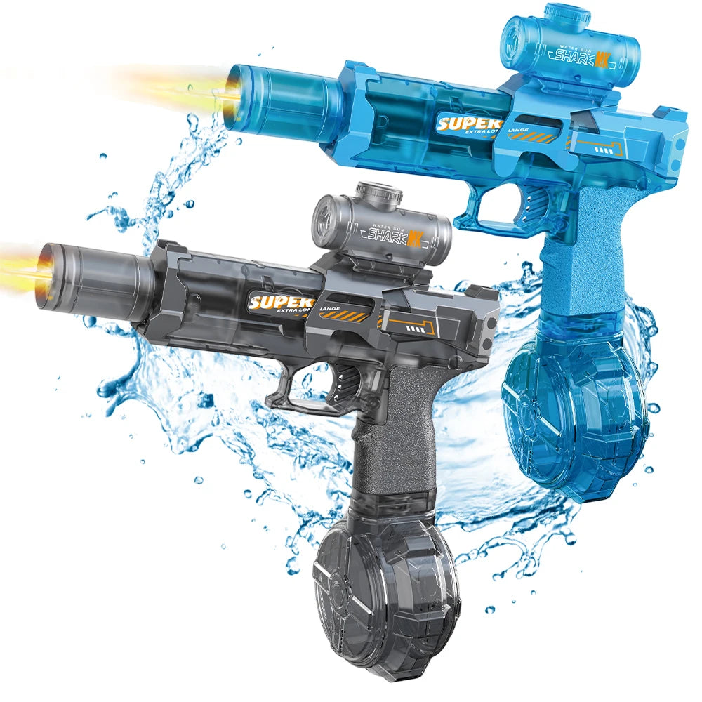 ⚡ AquaBlaze™ Electric Water Blaster – Automatic Pulse Water Gun with LED Flame Effects 🔥💦